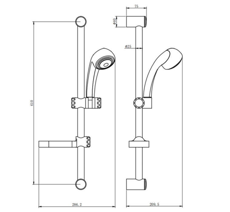 Kartell K-VIT Flow Slide Rail Kit-Chrome (SHO060FL)