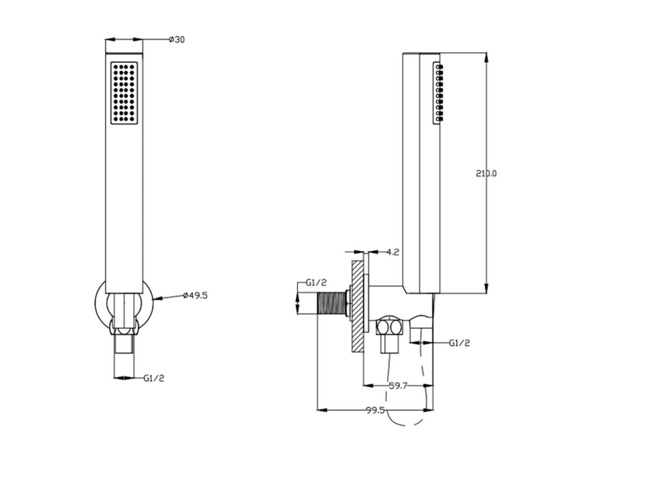 Kartell K-VIT Round Outlet Elbow with Wall Bracket, Flex And Handset-Chrome (SHO105R)