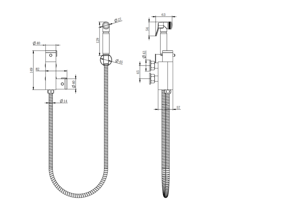 Kartell K-VIT Douche Kit With Thermostatic Mixing Valve And Brass Bodied Spray Head-Chrome (SHO053DO)