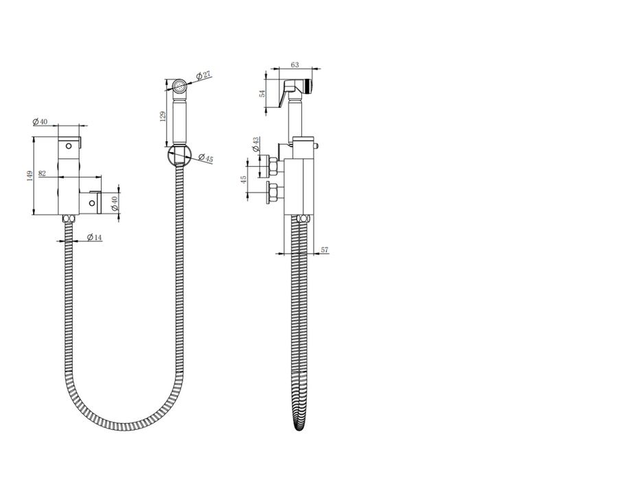 Kartell K-VIT Nero Douche Kit With Thermostatic Mixing Valve And Brass Bodied Spray Head-Matt Black (SHO059DN)