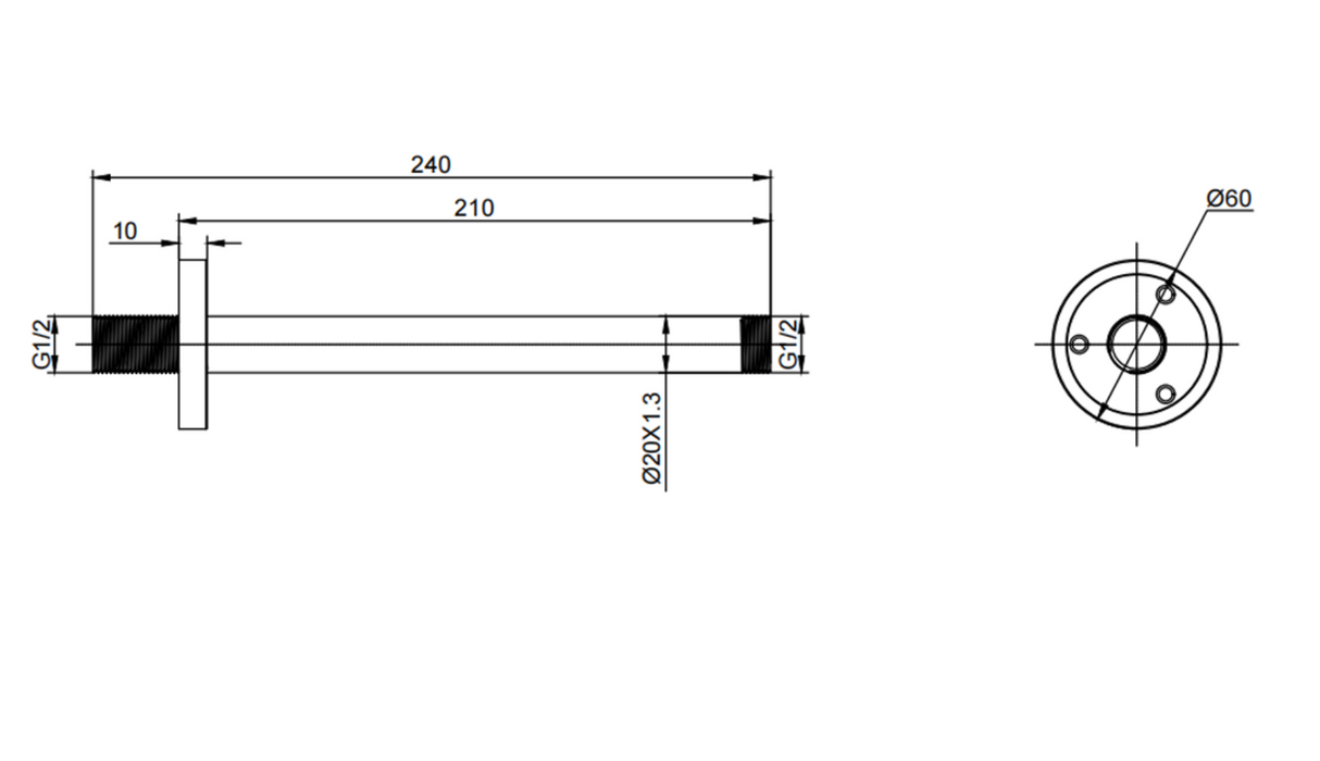Kartell K-VIT Fast Fix Shower Plate-Chrome (SHO104SP)