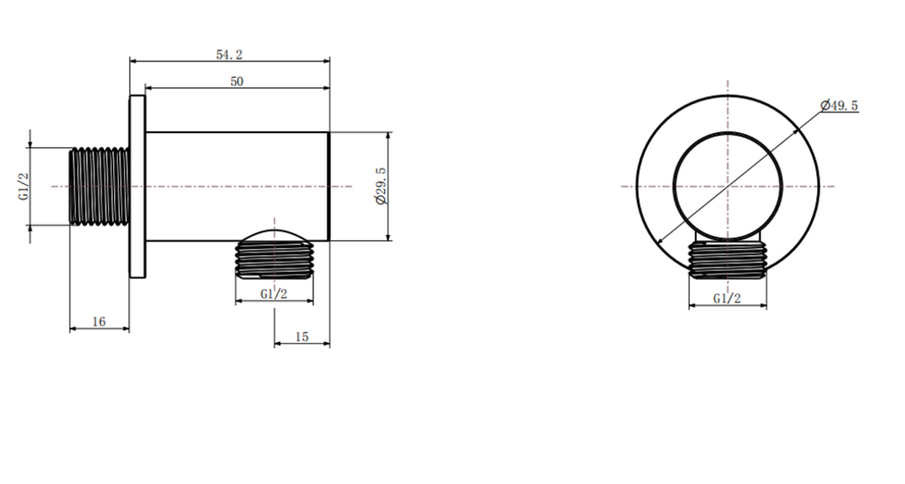 Kartell K-VIT Nero Round Outlet Elbow- Matt Black (SH088NR)