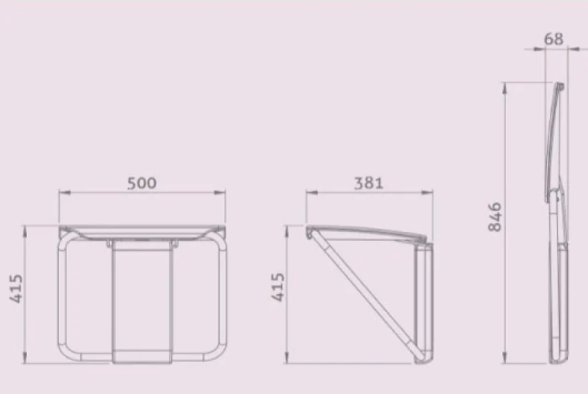Impey Slimfold Shower Bench Sandstone (SFB250WSS)
