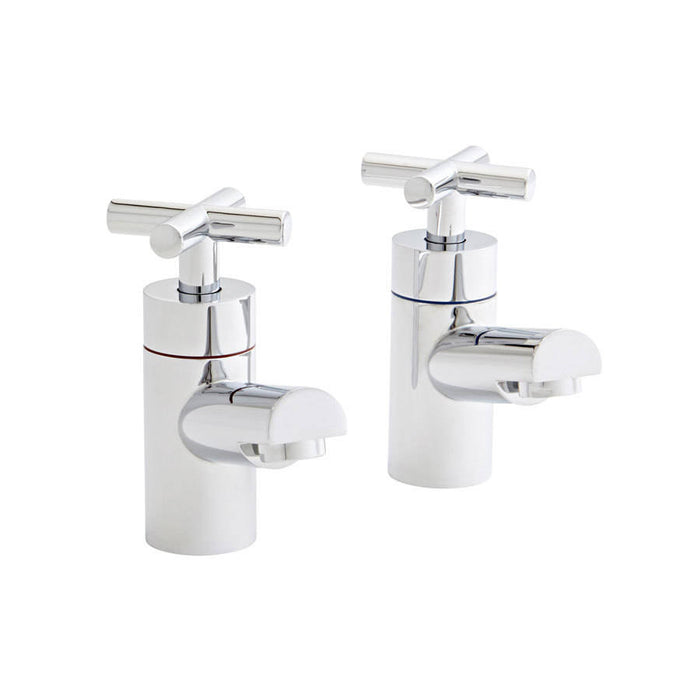 Kartell K-VIT Times Pair Basin Pillar Taps Chrome (TAP084TI)