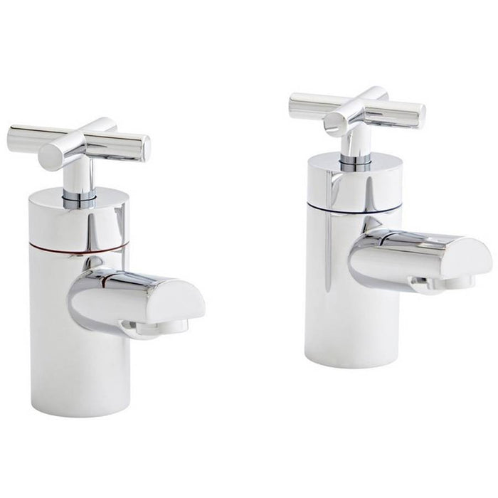 Kartell K-VIT Times Pair Bath Pillar Taps Chrome (TAP085TI)