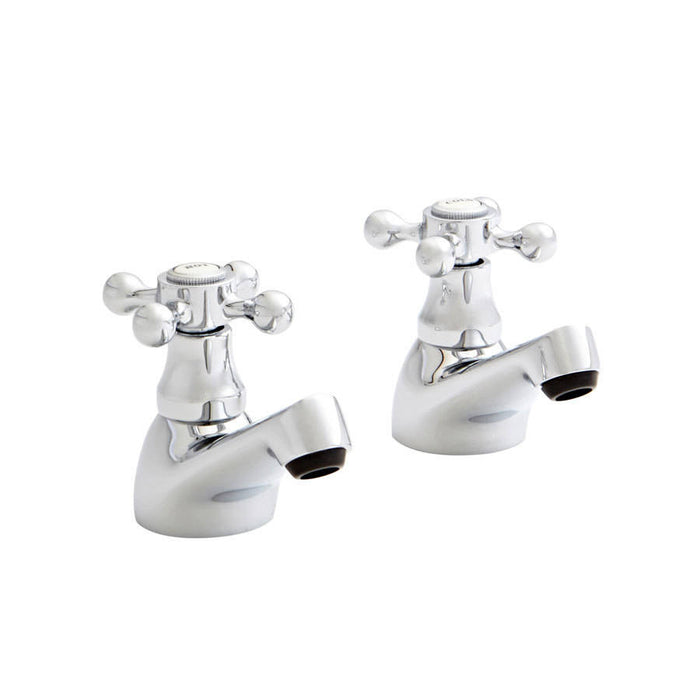 Kartell K-VIT Viktory Pair Basin Pillar Taps Chrome (TAP093VI)