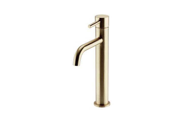 Kartell K-VIT Ottone Hi-Rise Mono Basin Mixer Brushed Brass (TAP143OT)