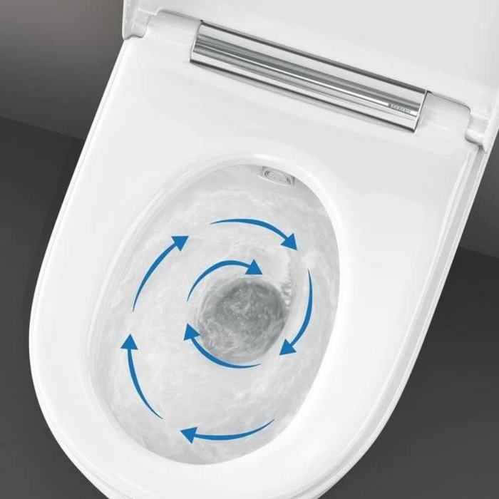 Geberit AquaClean Sela Rimless Wall Hung Wash & Dry Toilet - White Alpine Hinge (146220111)