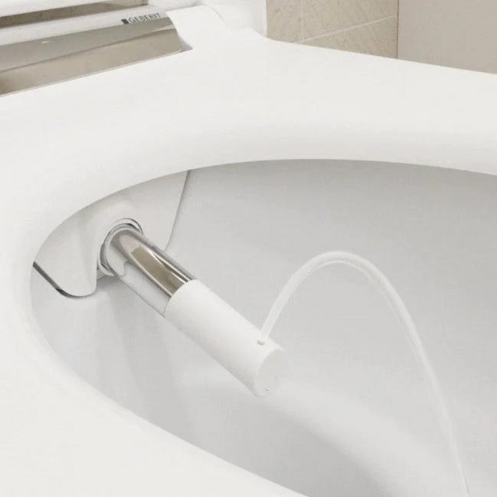 Geberit AquaClean Sela Rimless Wall Hung Wash & Dry Toilet - White Alpine Hinge (146220111)