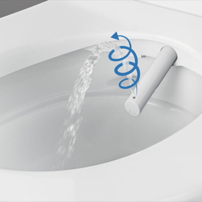 Geberit AquaClean Tuma Comfort Floorstanding Toilet - White Glass Back Plate (146310SI1)