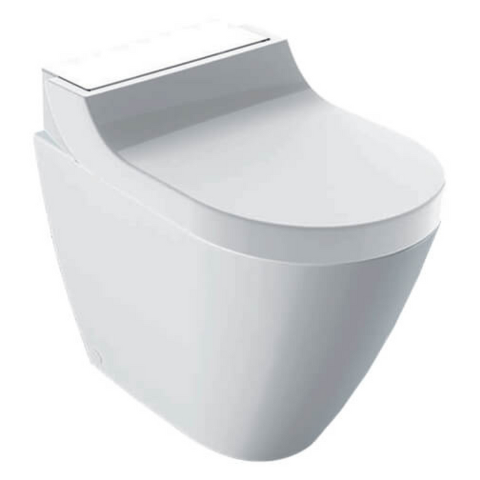 Geberit AquaClean Tuma Comfort Floorstanding Toilet - White Glass Back Plate (146310SI1)