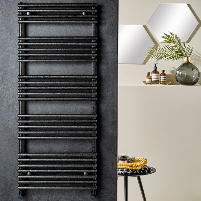Redroom TT Lux Hammered Silver Heated Towel Rail 1355x496mm (TTL14005005422)