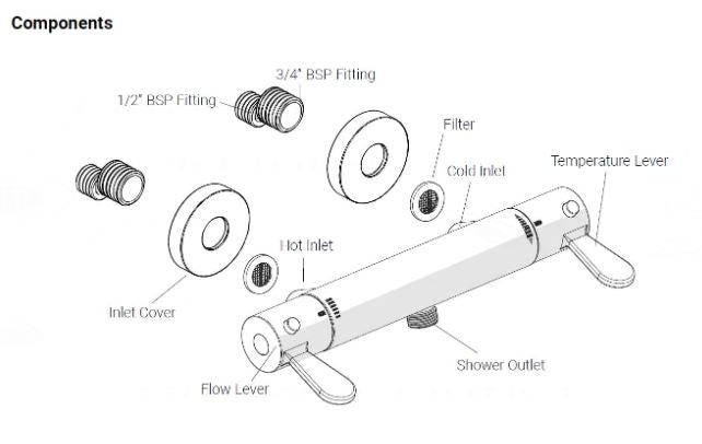 AKW Arka Care Thermostatic Mixer Shower 25420CH