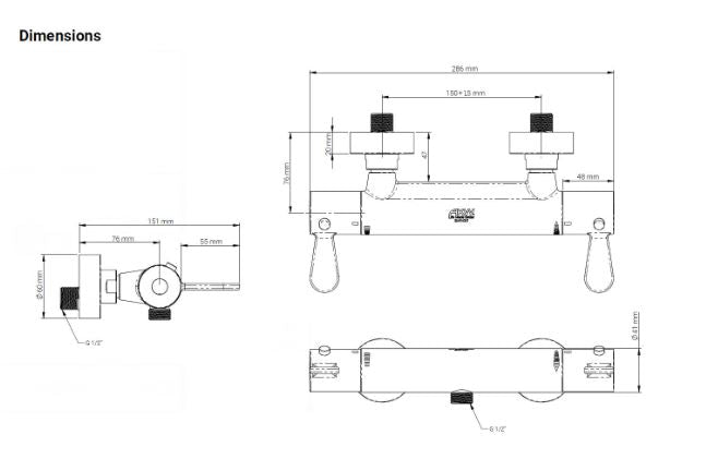 AKW Arka Care Thermostatic Mixer Shower 25420CH