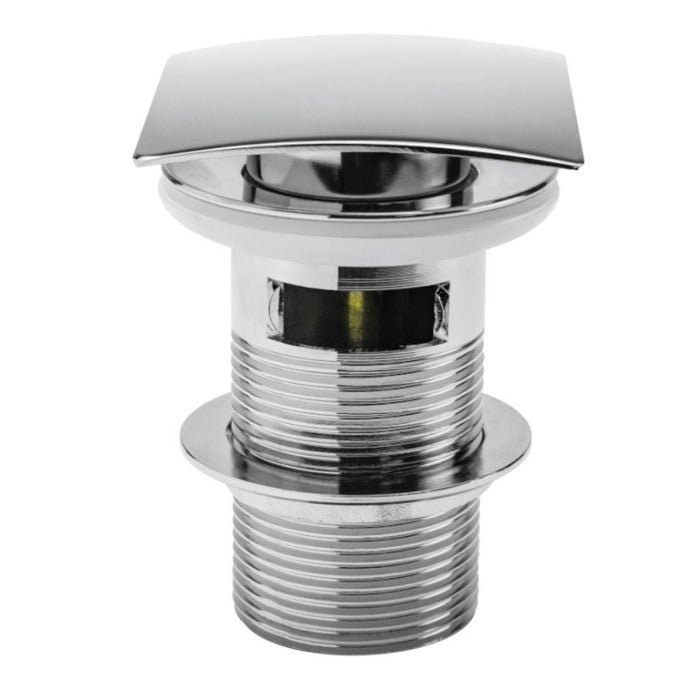 Kartell K-VIT Square Push Button Basin Waste CP Slotted Chrome (WAS036)