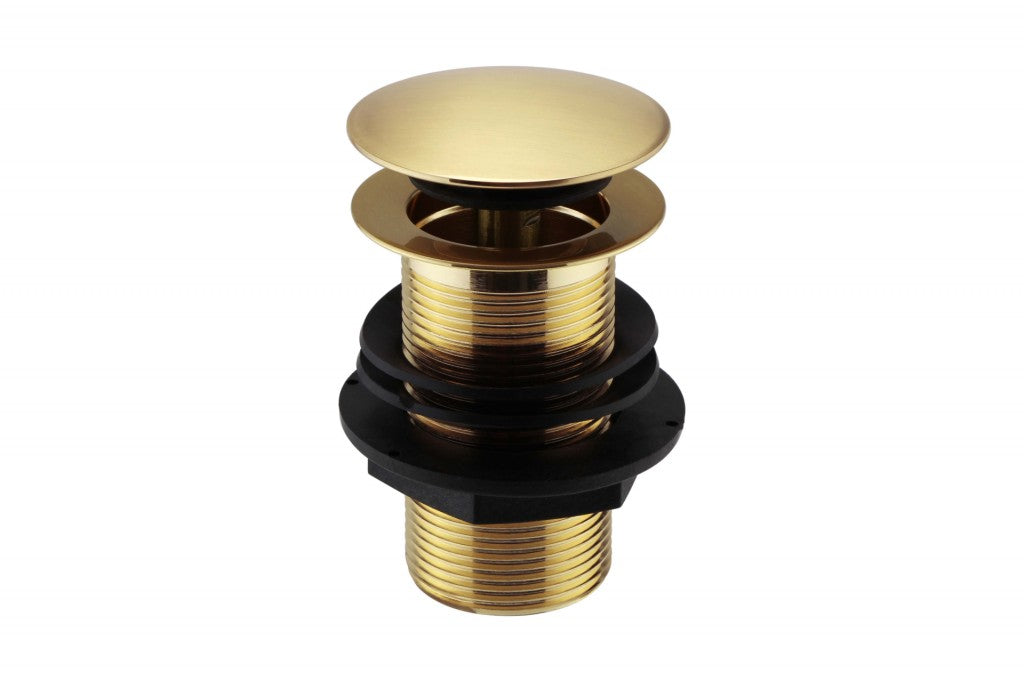 Kartell K-VIT Ottone Basin Click Waste Unslotted Brushed Brass (WAS051)
