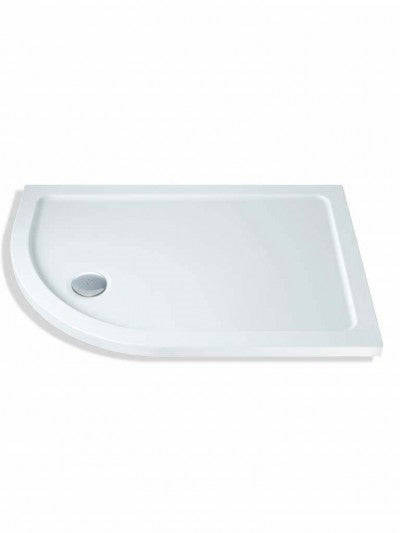 MX Elements 1300x760mm Offset Quadrant Left Hand ABS Stone Resin Shower Tray White (X73)