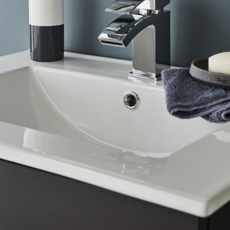 Kartell K-VIT 600mm Floor Standing 2 Door Unit & Ceramic Basin- Matt Black (PN600DO-FUR057PU)