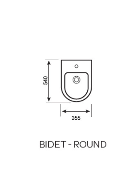 Kartell K-VIT Eklipse Round Back To Wall Bidet-White Gloss (EK016RO)