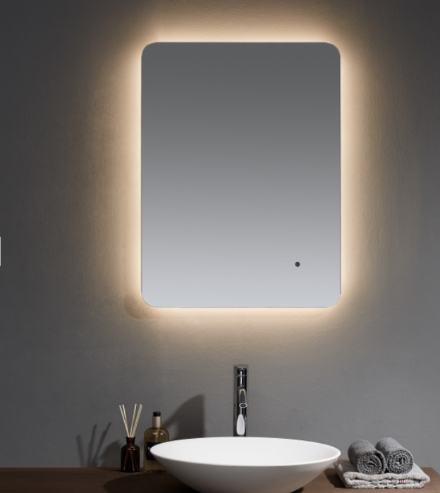 Kartell K-VIT Calcot 500x700mm Rounded Edges Back Lit Frameless Mirror-Chrome (CA5070)