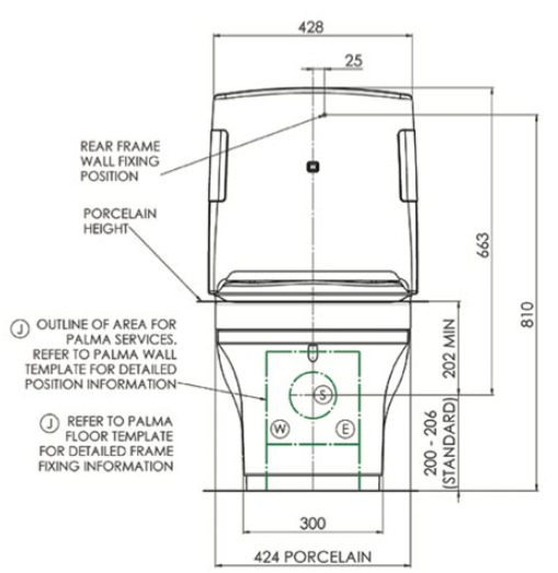 Closomat Palma Vita Wash & Dry Toilet - Standard Single Spray Douche Arm