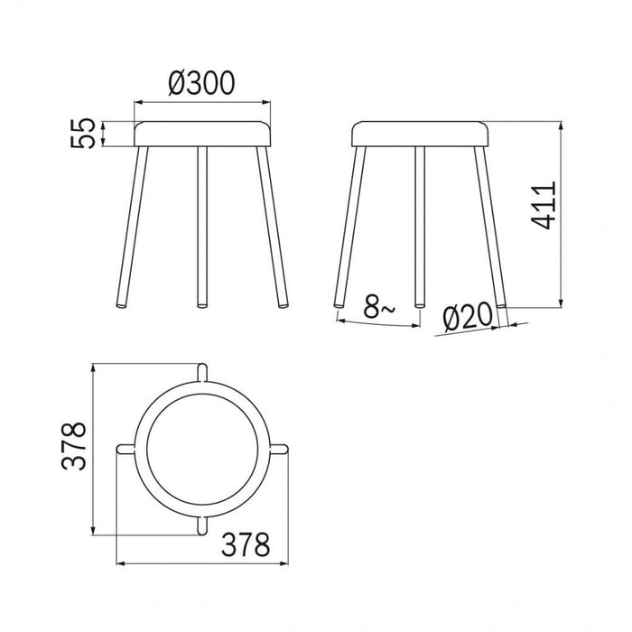 Inda Colorella Stool 42x31cm (A03750CR)