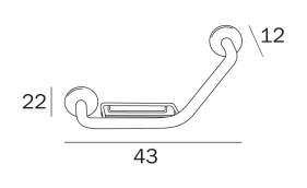 Inda Forum Cranked Grab Bar With Soap Basket Chrome 43x22hx12cm (A36920CR)