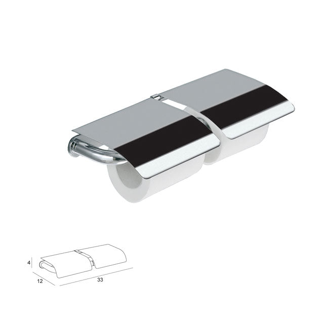 Inda Ego Double Toilet Roll Holder 33x4hx12cm (AV426ECR)