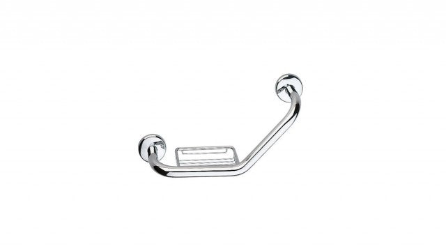 Inda Forum Cranked Grab Bar With Soap Basket Chrome 43x22hx12cm (A36920CR)
