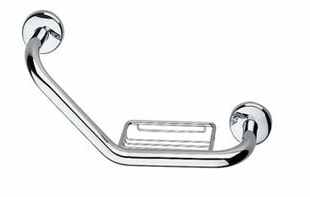 Inda Gealuna Cranked Grab Bar With Soap Basket 43x22hx12cm (A36920CR)