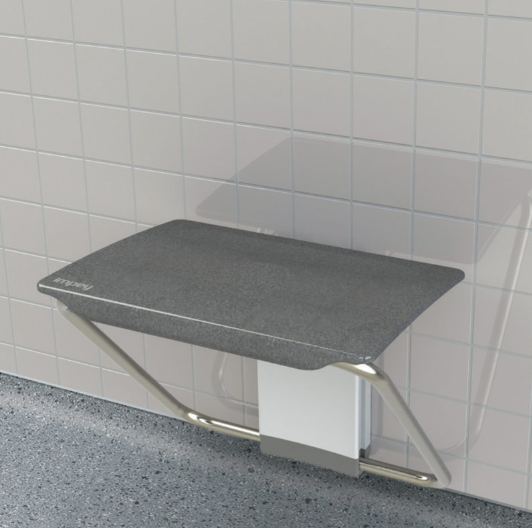 Impey Slimfold Shower Bench Black Granite (SFB250WBG)