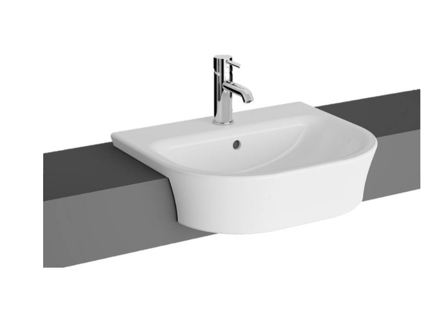Kartell K-VIT Eklipse Round 450mm Compact Semi-Recessed Basin-White Gloss (EK004)