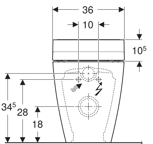 Geberit AquaClean Tuma Comfort Floorstanding Wash Dry Toilet - Black Glass - 146310SJ1