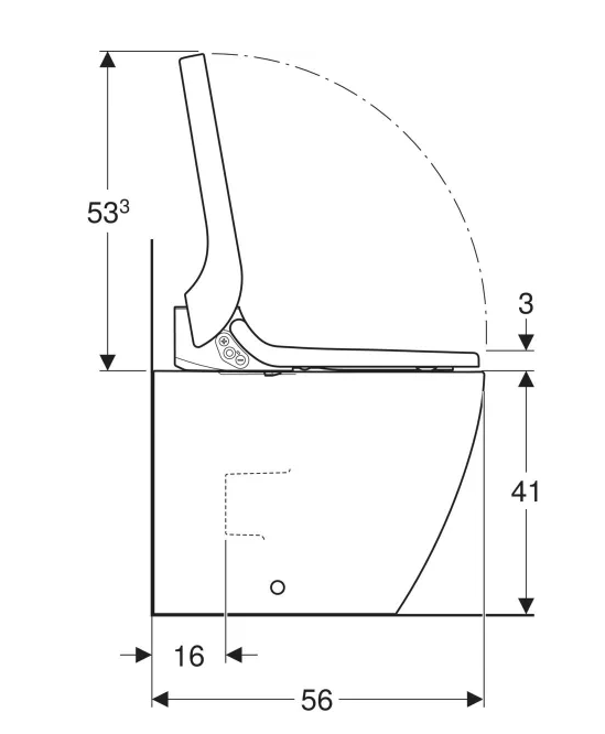Geberit AquaClean Tuma Comfort Floorstanding Wash Dry Toilet - Black Glass - 146310SJ1