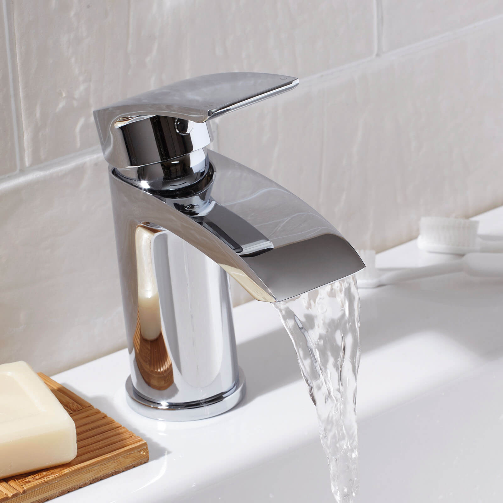 Kartell K-VIT bathroom taps in chrome, matt black and brushed finishes