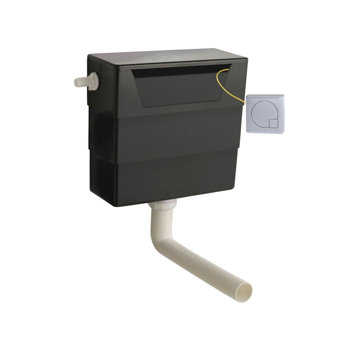 Nuie concealed cistern with chrome contemporary dual flush plate