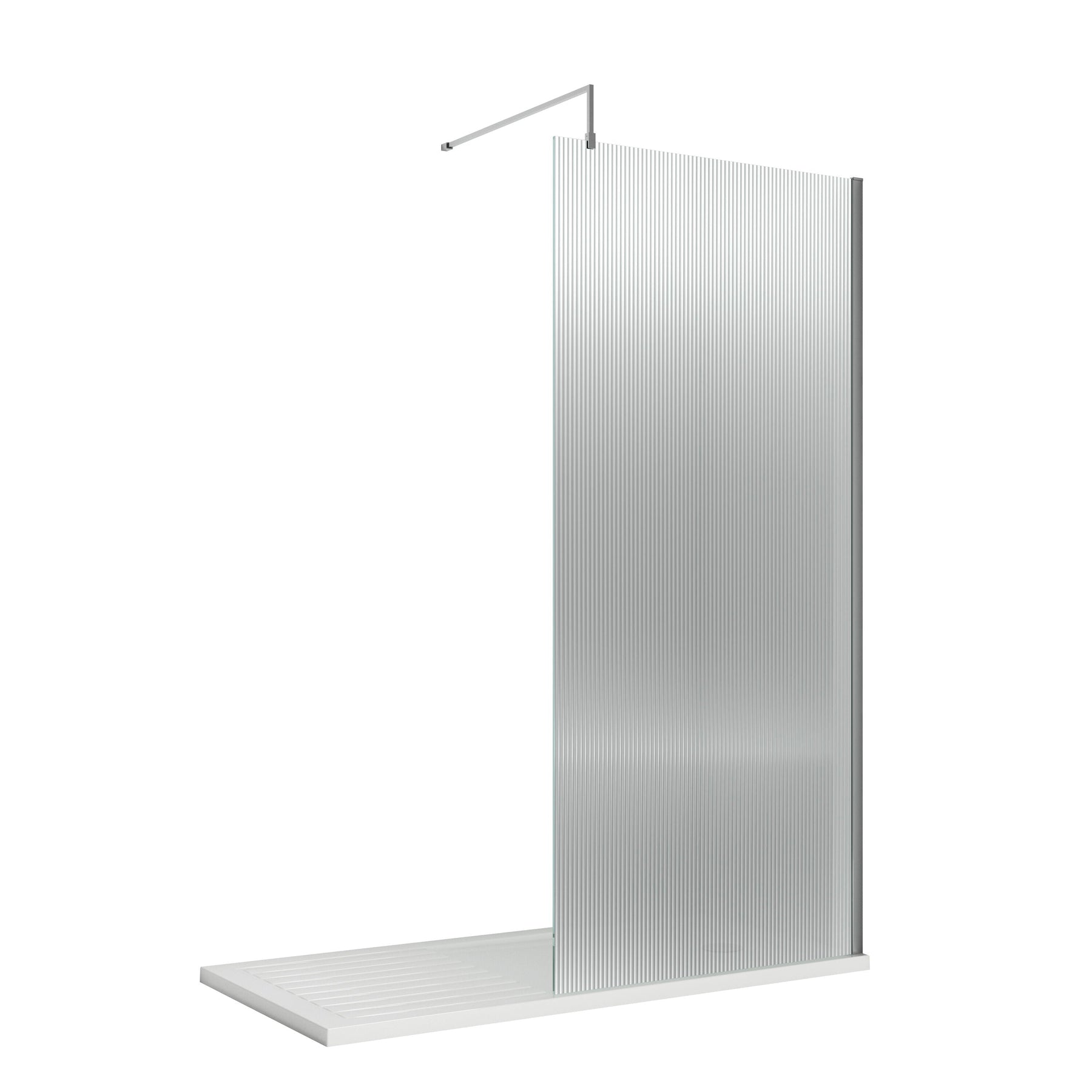 Nuie fluted glass walk-in wetroom screen