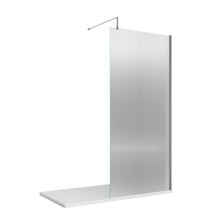 Nuie fluted glass walk-in wetroom screen