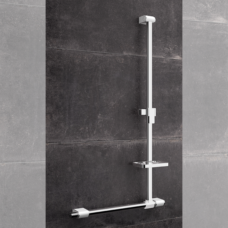 AKW Onyx 2 T & L shaped shower riser and grab rail fitted in a shower area