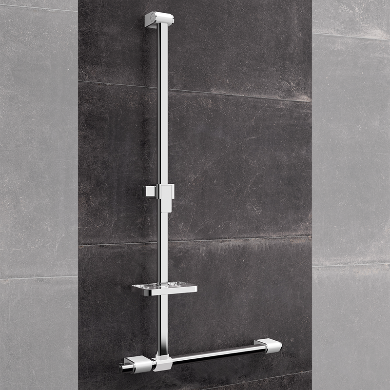 AKW Onyx 2 T & L rail supplied accessories - handset holders, slider and soap dish shelf