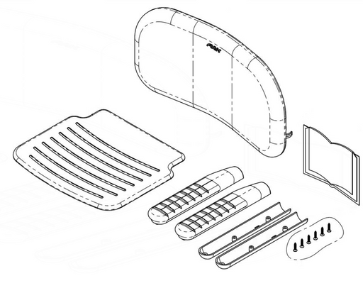 AKW 1000 Series spare arm and seat pad kit in grey (01112)