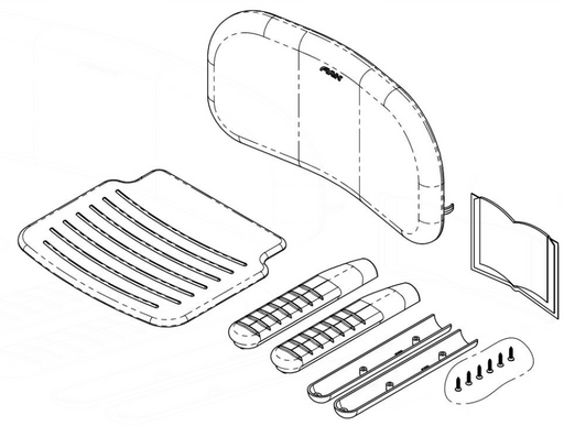 AKW 1000 Series spare arm and seat pad kit in blue (01113)