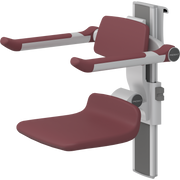 Pressalit PLUS Shower Seat 310 incl. Backrest & Armrests, Manually Height & Sideways Adjustable, Red (R7364035)