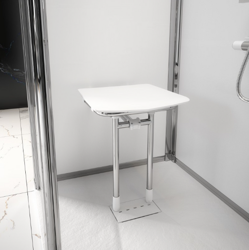 AKW Rugao compact fold-up shower seat in white
