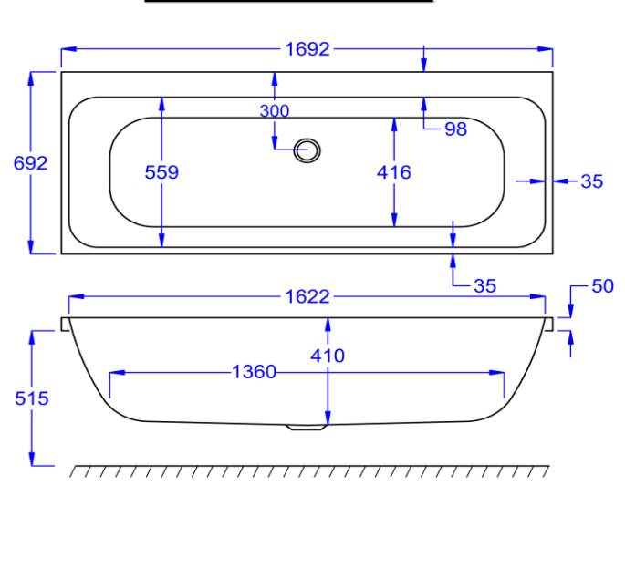 Carron Profile Double Ended Bath 1700 x 700mm Carronite (02192)