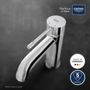 Grohe Essence Basin Mixer Tap S-Size Smooth Body chrome dimensions view