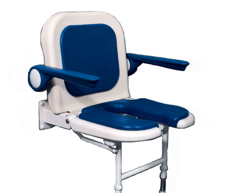 AKW 4000 Series Extra Wide Horseshoe Fold Up Shower Seat – Fully Padded (04150P)