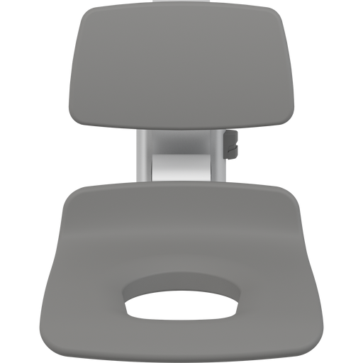 Pressalit PLUS Replacement Shower Seat 450 with Aperture incl. Backrest, Manually Height Adjustable, Anthracite (R7125112)