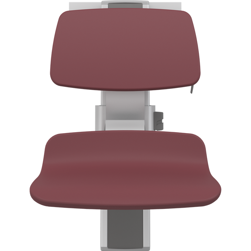 Pressalit PLUS Shower Seat 450 incl. Backrest, Manually Height & Sideways Adjustable, Red (R7454035)