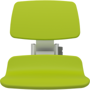 Pressalit PLUS Replacement Shower Seat 450 incl. Backrest, Manually Height Adjustable, Lime Green (R7124277)